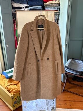 J. Crew Camel Brown Double-Breasted Wool-Blend Coat